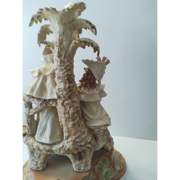 Vintage Arnart Figurine Ceramic Victorian 14" Tall Couple seated near Palm Trees - Picture 10 of 16
